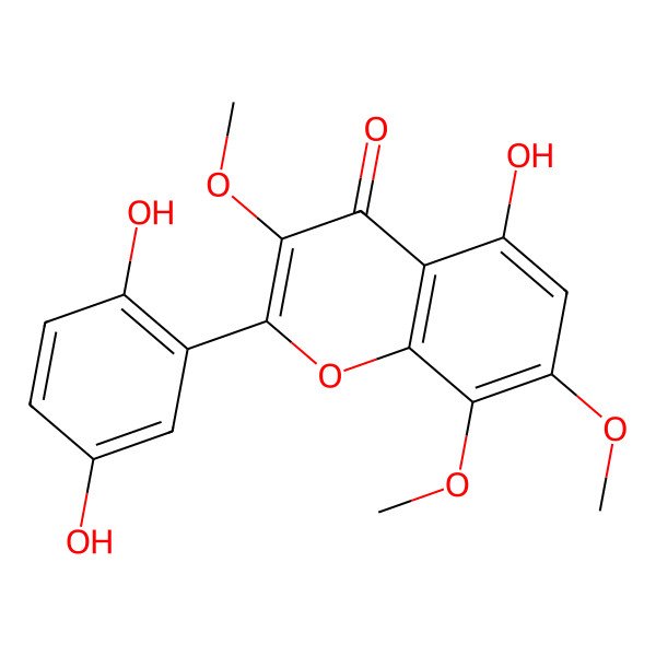 2D Structure of 5,2',5'-Trihydroxy-3,7,8-trimethoxyflavone