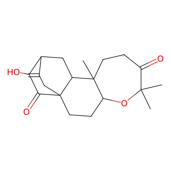 2D Structure of (1S,4S,10S,11S,13S,14R)-14-hydroxy-6,6,10-trimethyl-17-methylidene-5-oxatetracyclo[11.2.2.01,11.04,10]heptadecane-7,15-dione