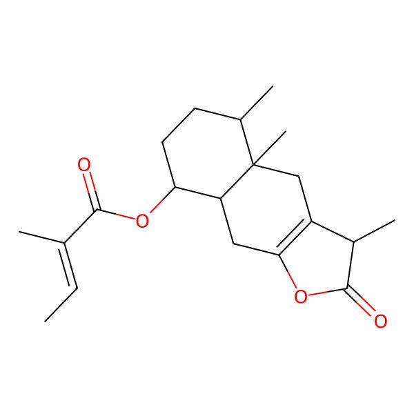 2D Structure of [(3R,4aR,5S,8R,8aR)-3,4a,5-trimethyl-2-oxo-3,4,5,6,7,8,8a,9-octahydrobenzo[f][1]benzofuran-8-yl] 2-methylbut-2-enoate