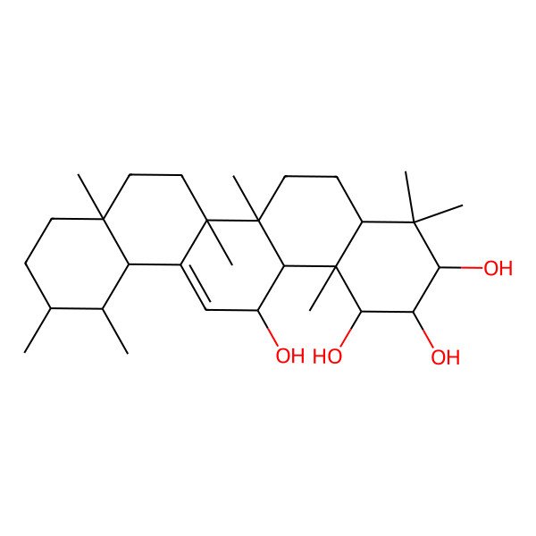 2D Structure of 4,4,6a,6b,8a,11,12,14b-octamethyl-2,3,4a,5,6,7,8,9,10,11,12,12a,14,14a-tetradecahydro-1H-picene-1,2,3,14-tetrol 2D Structure of 4,4,6a,6b,8a,11,12,14b-octamethyl-2,3,4a,5,6,7,8,9,10,11,12,12a,14,14a-tetradecahydro-1H-picene-1,2,3,14-tetrol