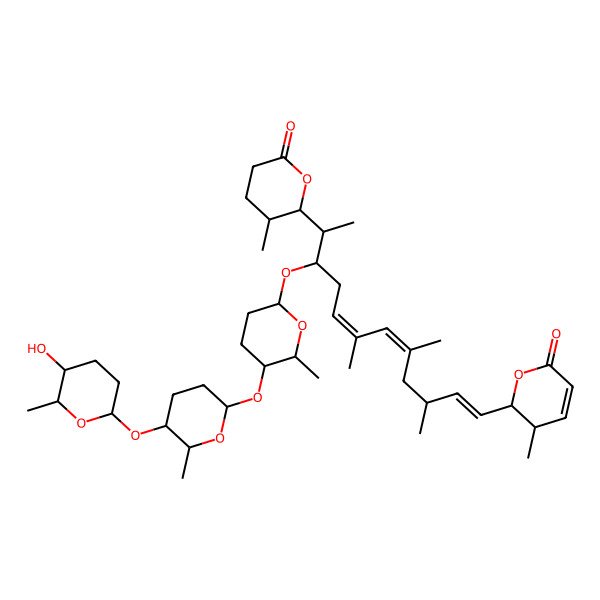 2D Structure of 2-[10-[5-[5-(5-Hydroxy-6-methyloxan-2-yl)oxy-6-methyloxan-2-yl]oxy-6-methyloxan-2-yl]oxy-3,5,7-trimethyl-11-(3-methyl-6-oxooxan-2-yl)dodeca-1,5,7-trienyl]-3-methyl-2,3-dihydropyran-6-one
