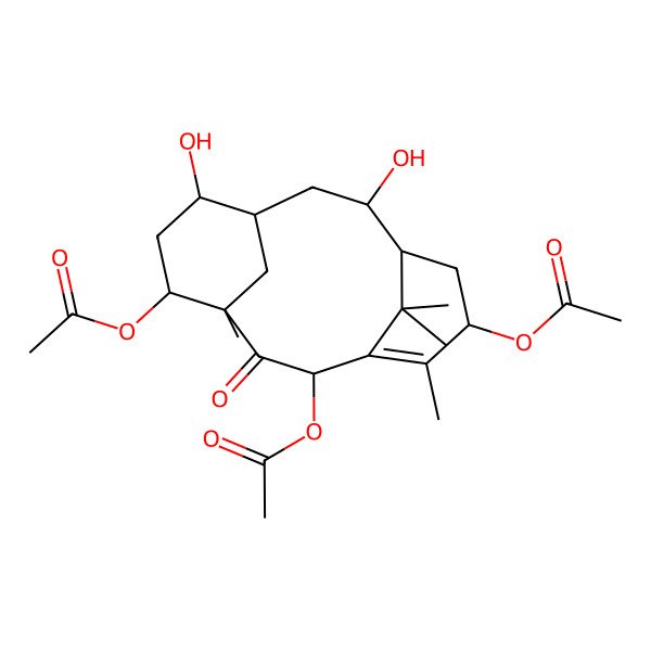 2D Structure of (3,14-Diacetyloxy-9,12-dihydroxy-1,5,16,16-tetramethyl-2-oxo-6-tricyclo[9.3.1.14,8]hexadec-4-enyl) acetate