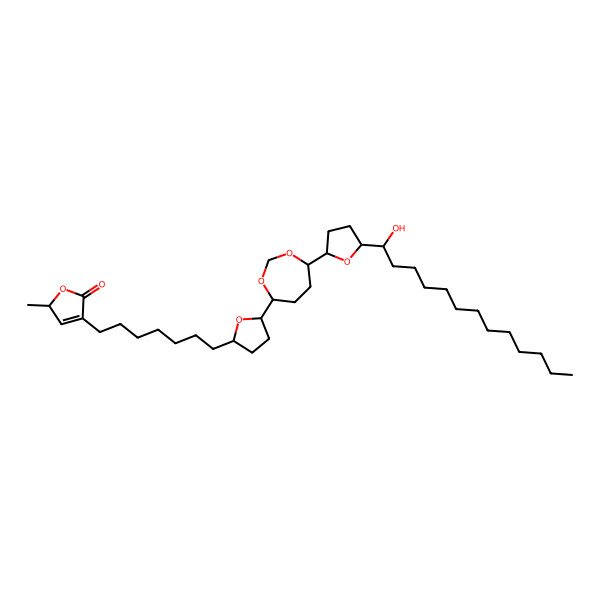 2D Structure of (2S)-4-[7-[(2R,5S)-5-[(4S,7R)-7-[(2R,5R)-5-[(1R)-1-hydroxytridecyl]oxolan-2-yl]-1,3-dioxepan-4-yl]oxolan-2-yl]heptyl]-2-methyl-2H-furan-5-one