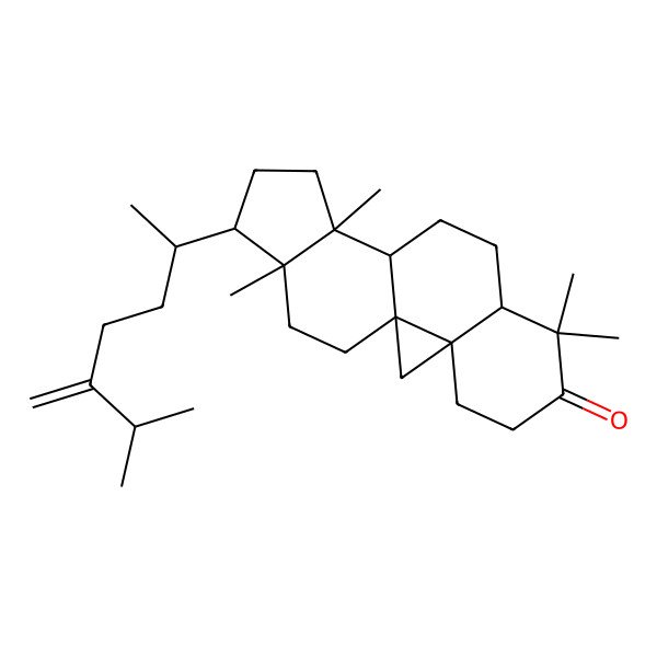2D Structure of (1S,3R,8R,11R,12S,16R)-7,7,12,16-tetramethyl-15-(6-methyl-5-methylideneheptan-2-yl)pentacyclo[9.7.0.01,3.03,8.012,16]octadecan-6-one