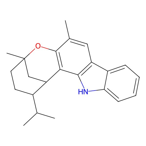 2D Structure of 13,16-Dimethyl-19-propan-2-yl-15-oxa-4-azapentacyclo[14.3.1.02,14.03,11.05,10]icosa-2(14),3(11),5,7,9,12-hexaene