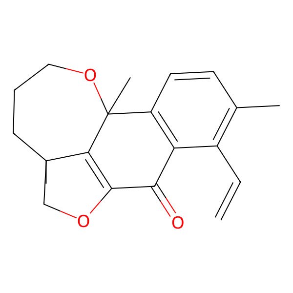 2D Structure of 6-Ethenyl-1,5,12-trimethyl-10,16-dioxatetracyclo[7.7.1.02,7.012,17]heptadeca-2(7),3,5,9(17)-tetraen-8-one