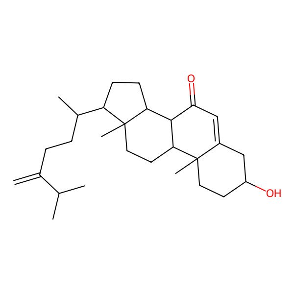 2D Structure of 3-Hydroxy-10,13-dimethyl-17-(6-methyl-5-methylideneheptan-2-yl)-1,2,3,4,8,9,11,12,14,15,16,17-dodecahydrocyclopenta[a]phenanthren-7-one