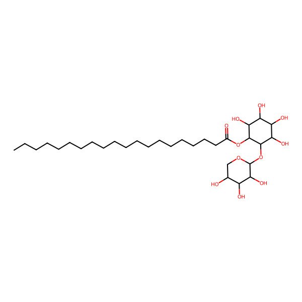 2D Structure of [(1R,2S,3S,4R,5R,6R)-2,3,4,5-tetrahydroxy-6-[(2S,3R,4S,5R)-3,4,5-trihydroxyoxan-2-yl]oxycyclohexyl] icosanoate