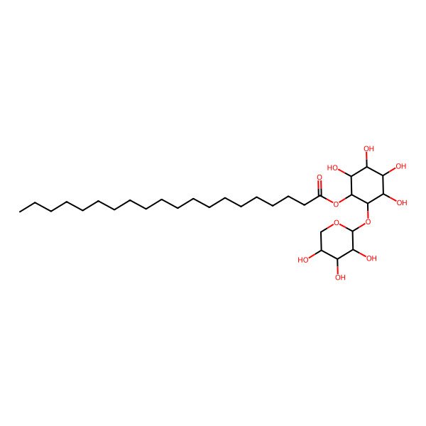 2D Structure of [(1R,2S,3S,4R,5R,6R)-2,3,4,5-tetrahydroxy-6-[(2S,3R,4S,5R)-3,4,5-trihydroxyoxan-2-yl]oxycyclohexyl] icosanoate