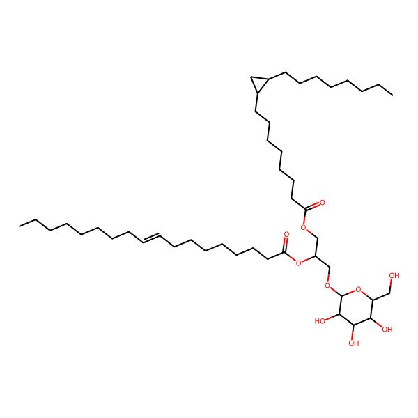 2D Structure of [1-[8-(2-Octylcyclopropyl)octanoyloxy]-3-[3,4,5-trihydroxy-6-(hydroxymethyl)oxan-2-yl]oxypropan-2-yl] octadec-9-enoate