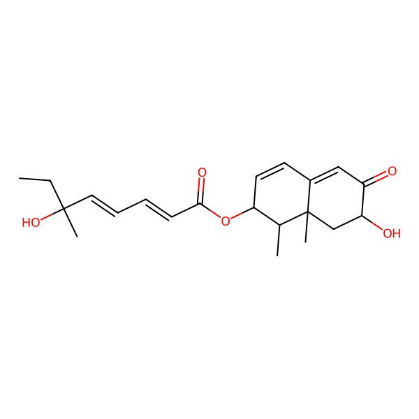 2D Structure of [(1R,2S,7R,8aR)-7-hydroxy-1,8a-dimethyl-6-oxo-1,2,7,8-tetrahydronaphthalen-2-yl] (2E,4E,6R)-6-hydroxy-6-methylocta-2,4-dienoate