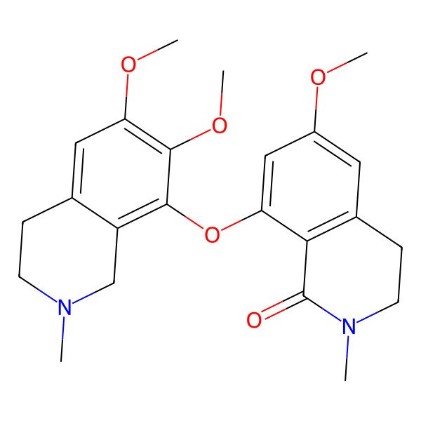 2D Structure of 8-[(6,7-dimethoxy-2-methyl-3,4-dihydro-1H-isoquinolin-8-yl)oxy]-6-methoxy-2-methyl-3,4-dihydroisoquinolin-1-one