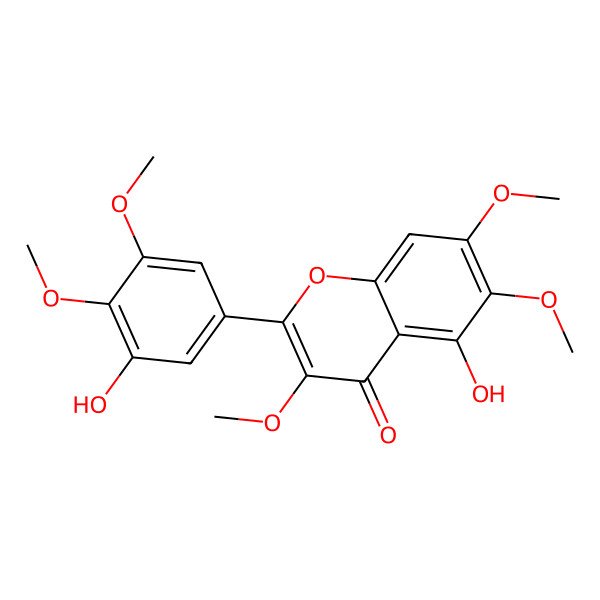 2D Structure of 5,3'-Dihydroxy-3,6,7,4',5'-pentamethoxyflavone