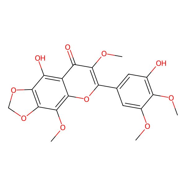 2D Structure of 5,3'-Dihydroxy-3,8,4',5'-tetramethoxy-6,7-methylenedioxyflavone