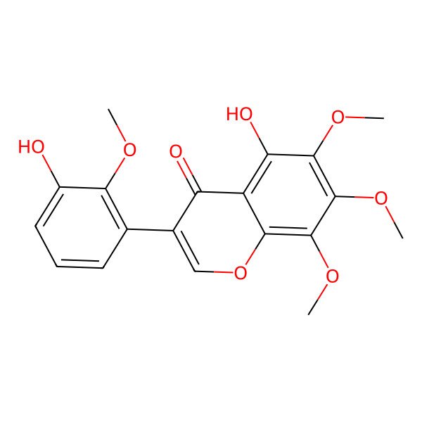 2D Structure of 5,3'-Dihydroxy-6,7,8,2'-tetramethoxyisoflavone