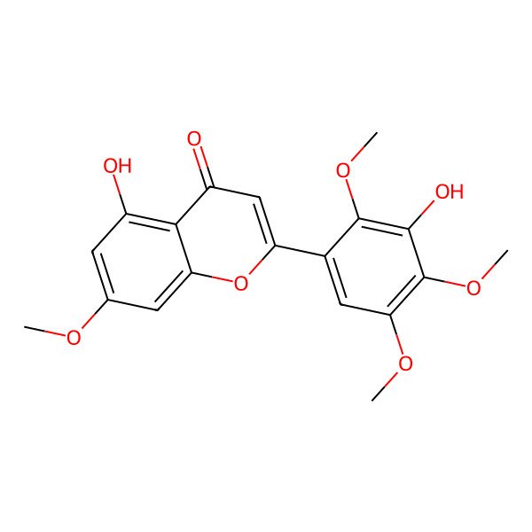 2D Structure of 5,3'-Dihydroxy-7,2',4',5'-tetramethoxyflavone 2D Structure of 5,3'-Dihydroxy-7,2',4',5'-tetramethoxyflavone