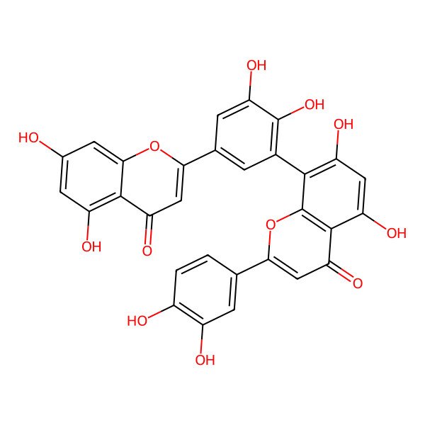 2D Structure of 5',3'''-Dihydroxyamentoflavone