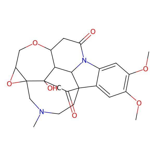 2D Structure of (1S,6R,8R,11R,23S,24R,25S)-23-hydroxy-17,18-dimethoxy-4-methyl-7,10-dioxa-4,14-diazaheptacyclo[12.6.5.01,25.06,8.06,23.011,24.015,20]pentacosa-15,17,19-triene-13,21-dione