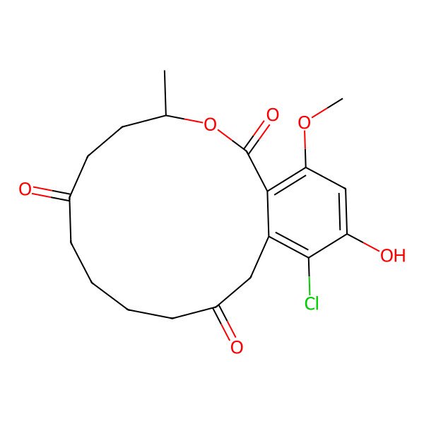 2D Structure of 15-Chloro-16-hydroxy-18-methoxy-4-methyl-3-oxabicyclo[12.4.0]octadeca-1(18),14,16-triene-2,7,12-trione