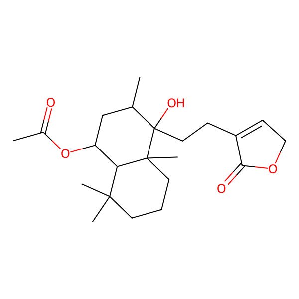 2D Structure of [4-hydroxy-3,4a,8,8-tetramethyl-4-[2-(5-oxo-2H-furan-4-yl)ethyl]-2,3,5,6,7,8a-hexahydro-1H-naphthalen-1-yl] acetate