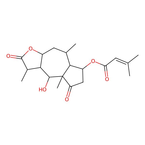 2D Structure of [(1S,3aR,5R,5aS,6S,8aR,9S,9aS)-9-hydroxy-1,5,8a-trimethyl-2,8-dioxo-3a,4,5,5a,6,7,9,9a-octahydro-1H-azuleno[6,5-b]furan-6-yl] 3-methylbut-2-enoate