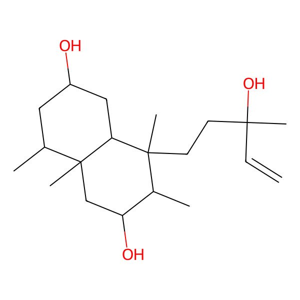 2D Structure of (2S,4S,4aS,6R,7S,8R,8aS)-8-[(3S)-3-hydroxy-3-methylpent-4-enyl]-4,4a,7,8-tetramethyl-1,2,3,4,5,6,7,8a-octahydronaphthalene-2,6-diol