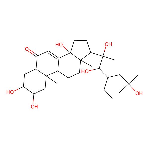 2D Structure of 17-(4-ethyl-2,3,6-trihydroxy-6-methylheptan-2-yl)-2,3,14-trihydroxy-10,13-dimethyl-2,3,4,5,9,11,12,15,16,17-decahydro-1H-cyclopenta[a]phenanthren-6-one