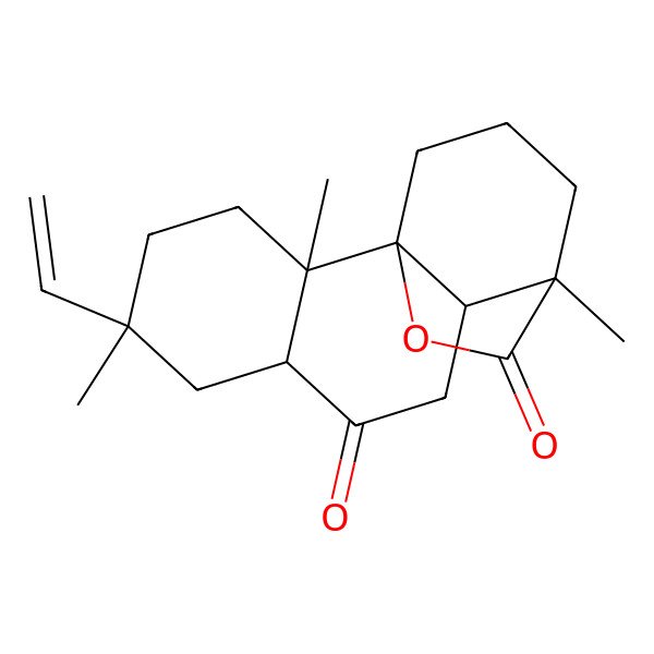 2D Structure of (1R,2R,5S,7R,10S,11S)-5-ethenyl-2,5,11-trimethyl-15-oxatetracyclo[9.3.2.01,10.02,7]hexadecane-8,16-dione