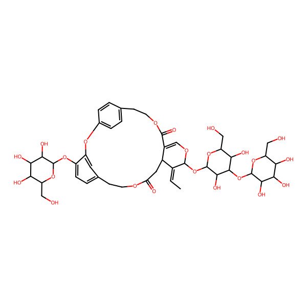 2D Structure of 15-[3,5-Dihydroxy-6-(hydroxymethyl)-4-[3,4,5-trihydroxy-6-(hydroxymethyl)oxan-2-yl]oxyoxan-2-yl]oxy-14-ethylidene-4-[3,4,5-trihydroxy-6-(hydroxymethyl)oxan-2-yl]oxy-2,10,16,20-tetraoxatetracyclo[21.2.2.13,7.013,18]octacosa-1(25),3,5,7(28),17,23,26-heptaene-11,19-dione