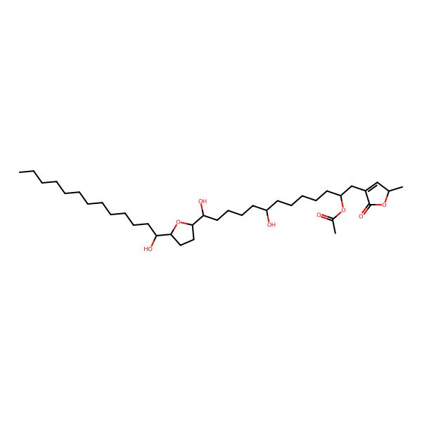 2D Structure of [(2R,8R,13R)-8,13-dihydroxy-13-[(2R,5R)-5-[(1R)-1-hydroxytridecyl]oxolan-2-yl]-1-[(2S)-2-methyl-5-oxo-2H-furan-4-yl]tridecan-2-yl] acetate