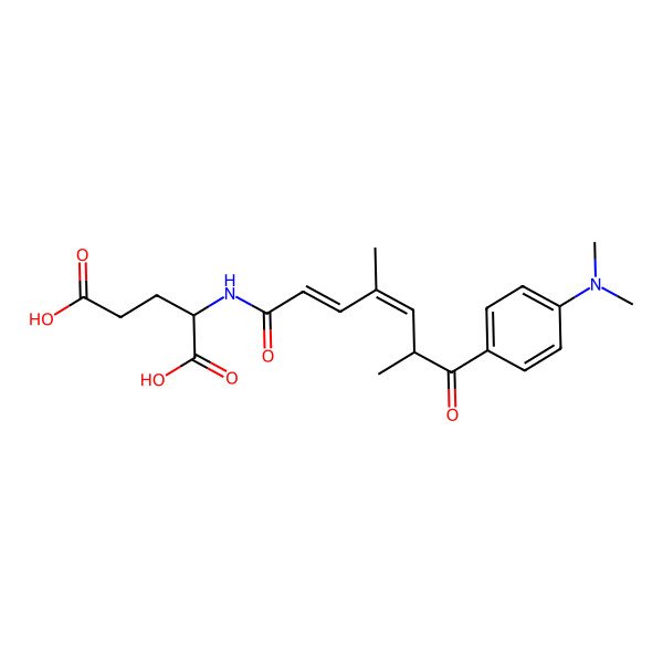 2D Structure of (2S)-2-[[(2E,4E,6R)-7-[4-(dimethylamino)phenyl]-4,6-dimethyl-7-oxohepta-2,4-dienoyl]amino]pentanedioic acid