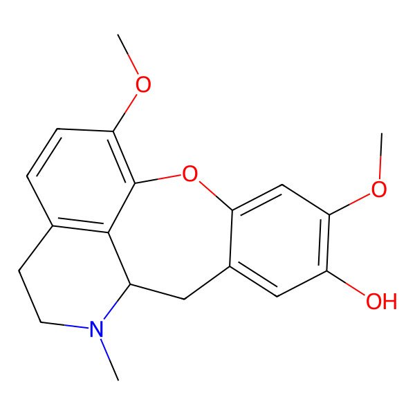 2D Structure of 5,17-Dimethoxy-11-methyl-2-oxa-11-azatetracyclo[8.7.1.03,8.014,18]octadeca-1(17),3,5,7,14(18),15-hexaen-6-ol