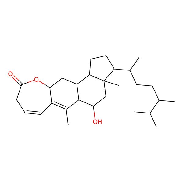 2D Structure of 15-(5,6-Dimethylheptan-2-yl)-18-hydroxy-2,16-dimethyl-8-oxatetracyclo[9.7.0.03,9.012,16]octadeca-2,4-dien-7-one