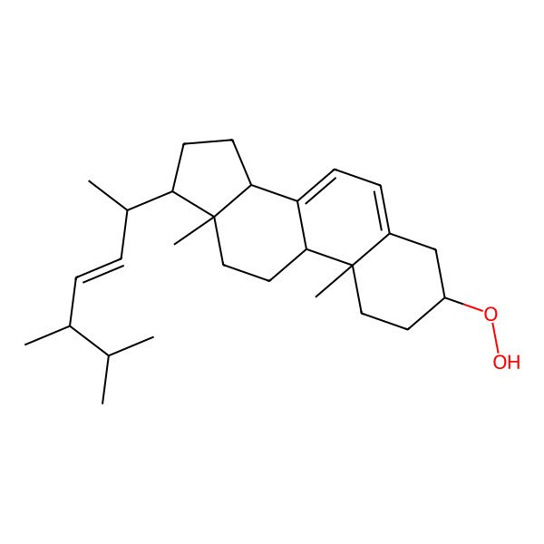 2D Structure of 17-(5,6-dimethylhept-3-en-2-yl)-3-hydroperoxy-10,13-dimethyl-2,3,4,9,11,12,14,15,16,17-decahydro-1H-cyclopenta[a]phenanthrene