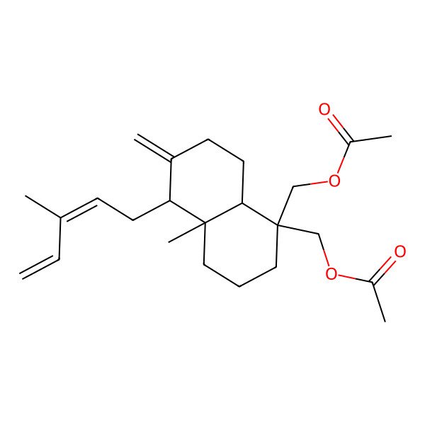 2D Structure of [1-(acetyloxymethyl)-4a-methyl-6-methylidene-5-(3-methylpenta-2,4-dienyl)-3,4,5,7,8,8a-hexahydro-2H-naphthalen-1-yl]methyl acetate