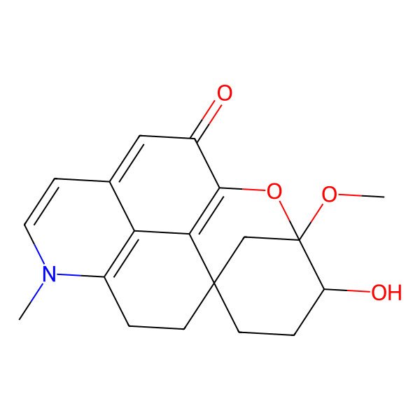 2D Structure of 4-Hydroxy-5-methoxy-13-methyl-6-oxa-13-azapentacyclo[8.6.2.11,5.07,17.014,18]nonadeca-7(17),9,11,14(18)-tetraen-8-one
