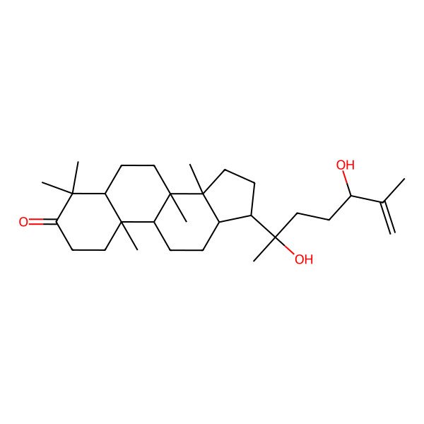 2D Structure of (5R,8R,9R,10R,13R,14R,17S)-17-[(2S,5R)-2,5-dihydroxy-6-methylhept-6-en-2-yl]-4,4,8,10,14-pentamethyl-1,2,5,6,7,9,11,12,13,15,16,17-dodecahydrocyclopenta[a]phenanthren-3-one