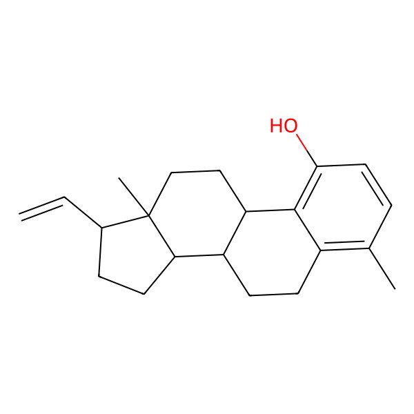 2D Structure of (8S,9S,13R,14S,17R)-17-ethenyl-4,13-dimethyl-6,7,8,9,11,12,14,15,16,17-decahydrocyclopenta[a]phenanthren-1-ol