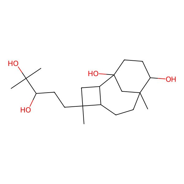 2D Structure of (1S,2R,4R,5R,8R,9R)-4-[(3R)-3,4-dihydroxy-4-methylpentyl]-4,8-dimethyltricyclo[6.3.1.02,5]dodecane-1,9-diol