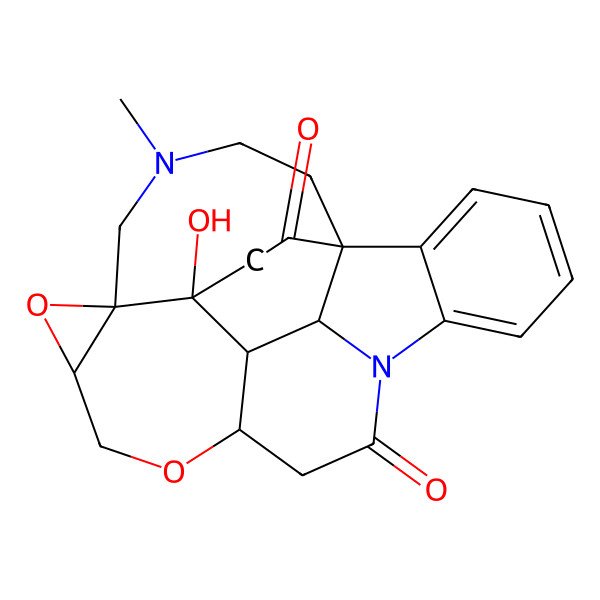 2D Structure of 16,19-Secostrychnidine-10,16-dione, 21,22-epoxy-21,22-dihydro-14-hydroxy-19-methyl-, (21alpha,22alpha)-