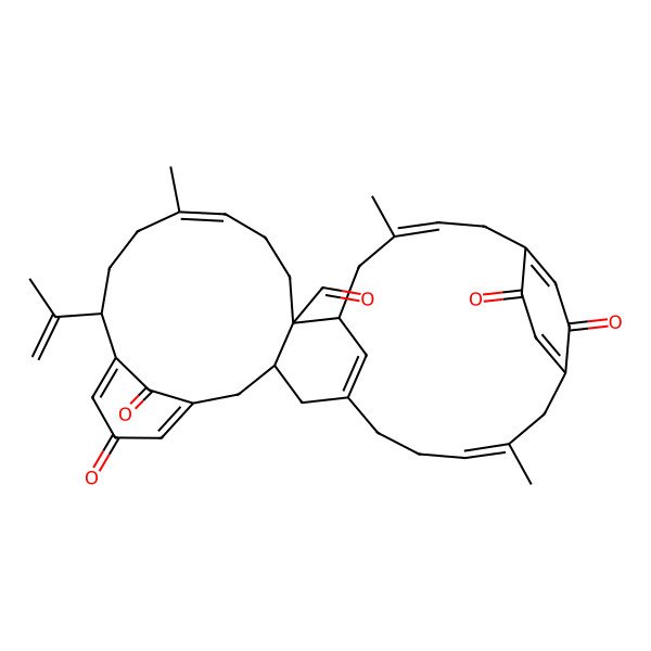 2D Structure of (3E,6S,7S,10E,14S,21R,26Z)-4,11,27-trimethyl-17,31,33,35-tetraoxo-14-prop-1-en-2-ylpentacyclo[27.2.2.16,23.115,19.07,21]pentatriaconta-1(32),3,10,15,18,23(34),26,29-octaene-7-carbaldehyde