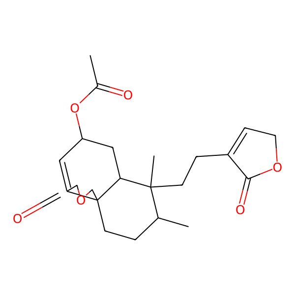 2D Structure of [7,8-dimethyl-3-oxo-7-[2-(5-oxo-2H-furan-4-yl)ethyl]-5,6,6a,8,9,10-hexahydro-1H-benzo[d][2]benzofuran-5-yl] acetate