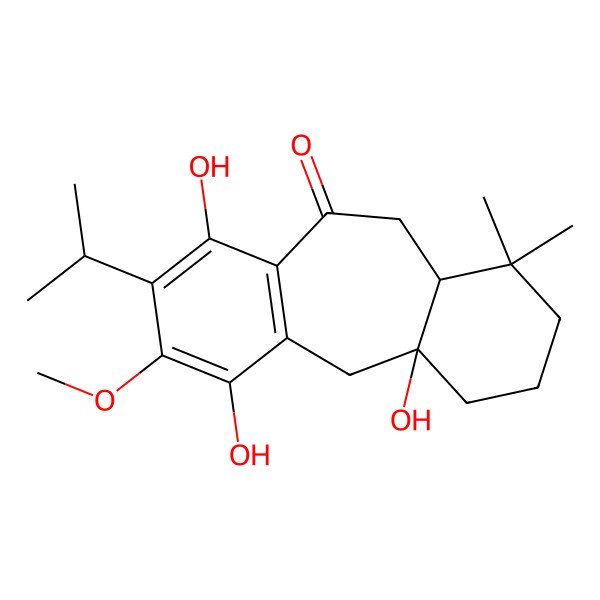 2D Structure of (1S,11S)-1,4,7-trihydroxy-5-methoxy-12,12-dimethyl-6-propan-2-yltricyclo[9.4.0.03,8]pentadeca-3(8),4,6-trien-9-one