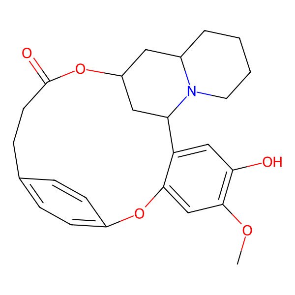 2D Structure of (9S,15S,17S)-6-hydroxy-5-methoxy-2,18-dioxa-10-azapentacyclo[20.2.2.19,17.03,8.010,15]heptacosa-1(24),3,5,7,22,25-hexaen-19-one