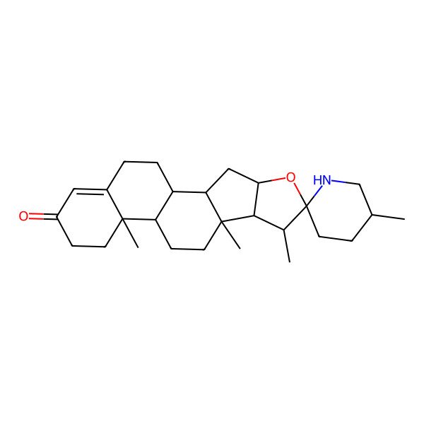 2D Structure of 5',7,9,13-Tetramethylspiro[5-oxapentacyclo[10.8.0.02,9.04,8.013,18]icos-17-ene-6,2'-piperidine]-16-one