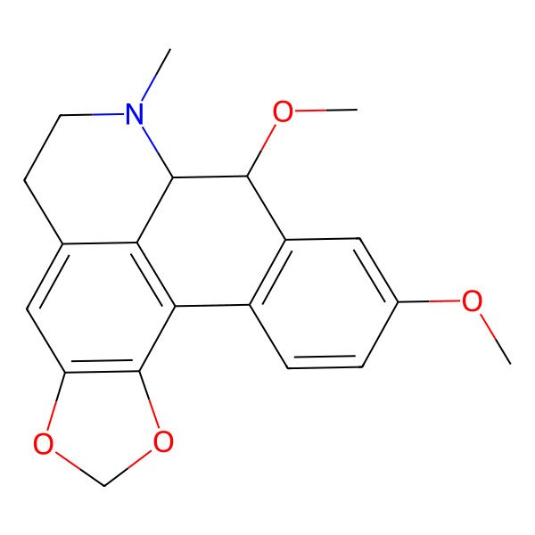 2D Structure of 13,16-Dimethoxy-11-methyl-3,5-dioxa-11-azapentacyclo[10.7.1.02,6.08,20.014,19]icosa-1(20),2(6),7,14(19),15,17-hexaene