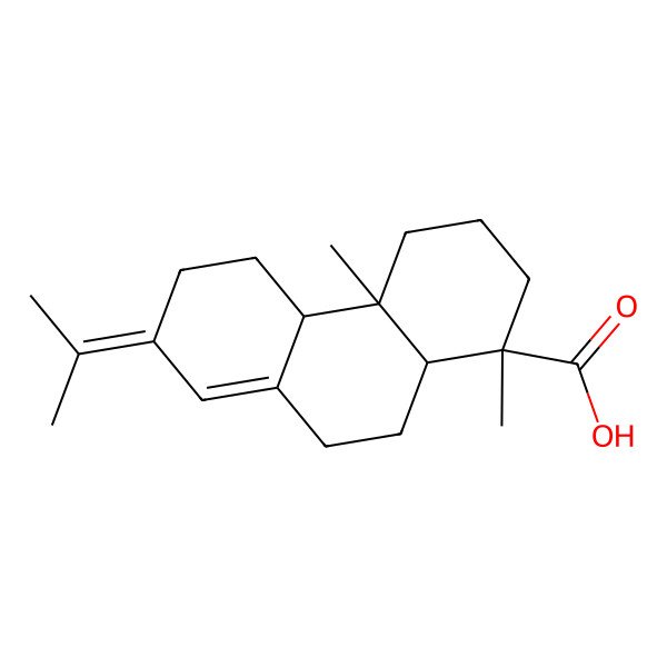 2D Structure of (1S,4aR,4bS,10aR)-1,4a-dimethyl-7-propan-2-ylidene-3,4,4b,5,6,9,10,10a-octahydro-2H-phenanthrene-1-carboxylic acid