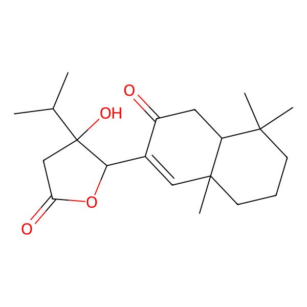 2D Structure of 5-(5,5,8a-trimethyl-3-oxo-4a,6,7,8-tetrahydro-4H-naphthalen-2-yl)-4-hydroxy-4-propan-2-yloxolan-2-one