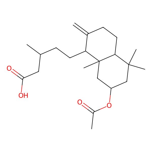 2D Structure of 5-(7-acetyloxy-5,5,8a-trimethyl-2-methylidene-3,4,4a,6,7,8-hexahydro-1H-naphthalen-1-yl)-3-methylpentanoic acid