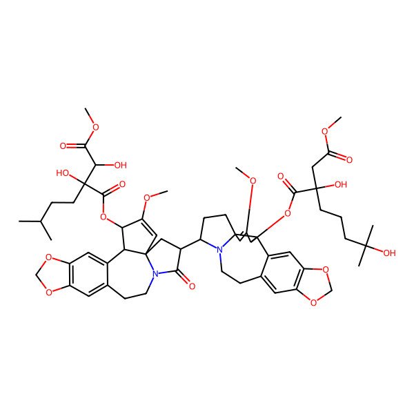 2D Structure of 1-O-[(2S,3S,6S,9S)-9-[(2S,3S,6S,8S)-3-[(2S)-2-hydroxy-2-[(1S)-1-hydroxy-2-methoxy-2-oxoethyl]-5-methylhexanoyl]oxy-4-methoxy-9-oxo-16,18-dioxa-10-azapentacyclo[11.7.0.02,6.06,10.015,19]icosa-1(20),4,13,15(19)-tetraen-8-yl]-4-methoxy-16,18-dioxa-10-azapentacyclo[11.7.0.02,6.06,10.015,19]icosa-1(20),4,13,15(19)-tetraen-3-yl] 4-O-methyl (2R)-2-hydroxy-2-(4-hydroxy-4-methylpentyl)butanedioate